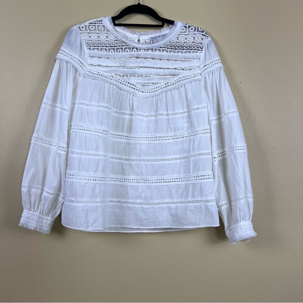 See and Be Seen White 100% Cotton Lace Long Sleeve